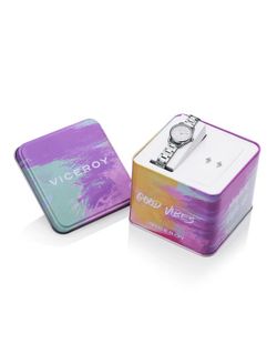 Reloj Viceroy Nińa 41106-04 Acero + Pendientes Cruces