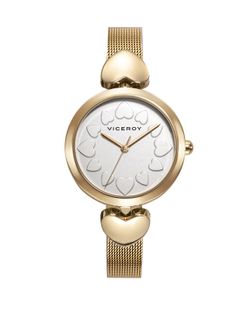 Reloj Viceroy Mujer 401138-97 Dorado Esterilla Corazones