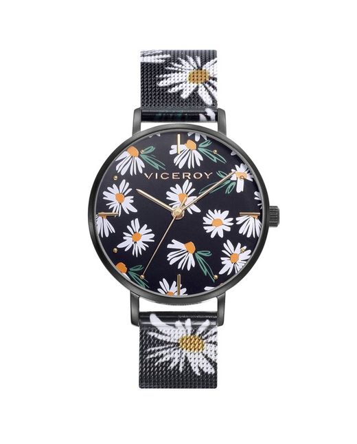 Viceroy Ladies Watch 401140-57 Mat Sorte Blomster