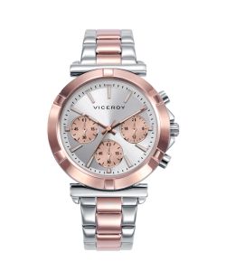 Reloj Viceroy Mujer 401310-07 Cronógrafo Acero Bicolor Rosado Analógico