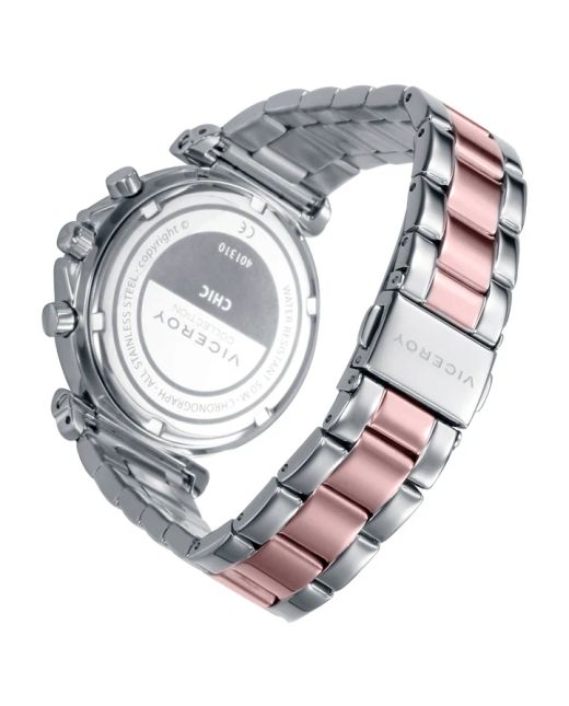 Reloj Viceroy Mujer 401310-07 Cronógrafo Acero Bicolor Rosado Analógico