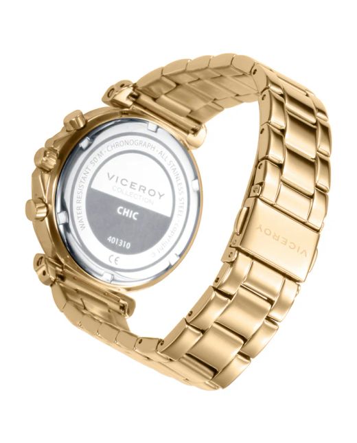Reloj Viceroy Mujer 401310-57 Cronógrafo Acero Dorado Analógico