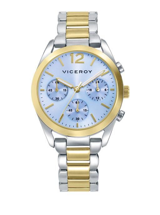Reloj Viceroy Mujer 41170-35 Cronógrafo Acero Bicolor Dorado Analógico