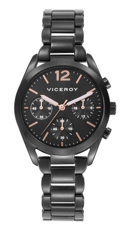Reloj Viceroy Mujer 41170-55 Cronógrafo Acero Negro Analógico