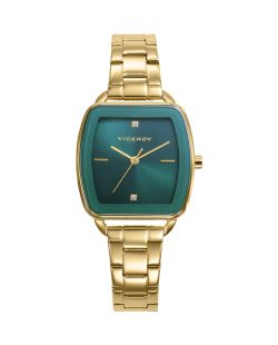 Reloj Viceroy Mujer 42454-67 Acero Dorado Bicolor Verde Analógico