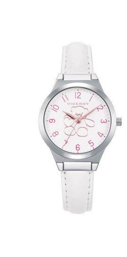 Reloj Viceroy Niña 401322-04 Piel Blanca Acero Analógico