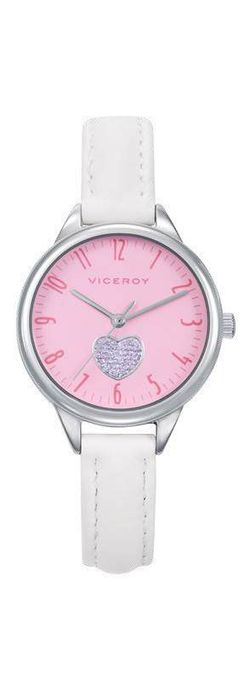 Reloj Viceroy Niña 41158-74 Piel Blanca Acero Analógico