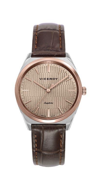 Reloj Viceroy Swiss Made 45126-17 Piel Marrón Acero Analógico