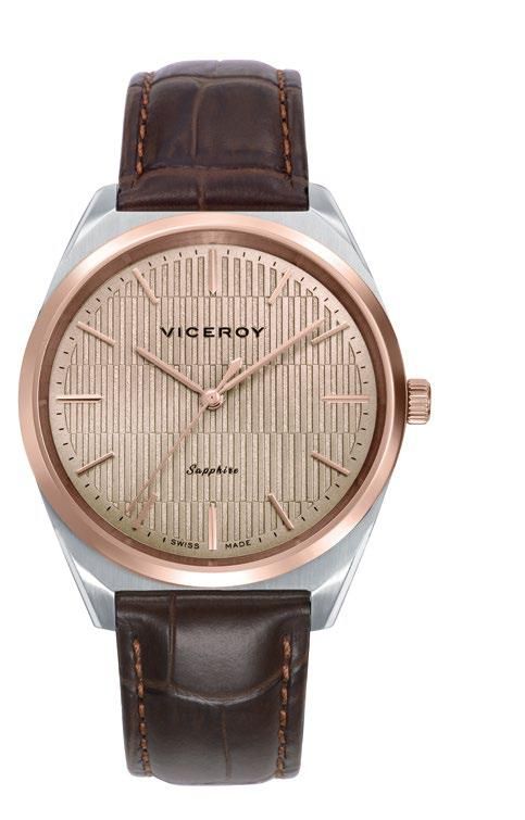 Reloj Viceroy Swiss Made Hombre 45133-17 Piel Marrón Acero Analógico