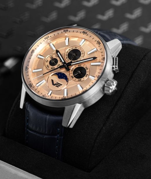 Reloj Vostok 6P00-561A789 Piel Azul Cronógrafo Acero Analógico