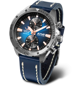 Reloj Vostok Hombre 6S11-320A675 Piel Azul Cronógrafo Acero Analógico