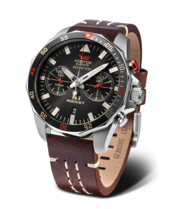Reloj Vostok Hombre 6S21-225A618 Piel Marrón Cronógrafo Acero Analógico