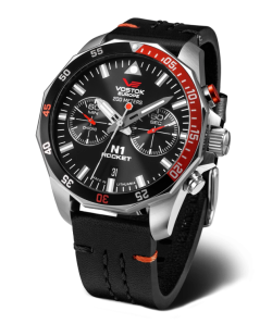 Reloj Vostok Hombre 6S21-225A707 Piel Negra Cronógrafo Acero Analógico