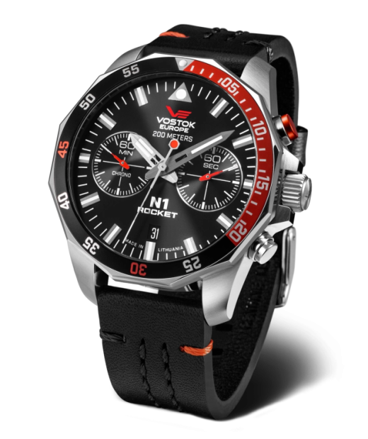 Reloj Vostok Hombre 6S21-225A707 Piel Negra Cronógrafo Acero Analógico