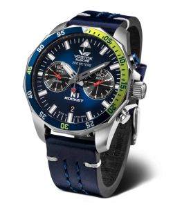 Reloj Vostok Hombre 6S21-225A708 Piel Azul Cronógrafo Acero Analógico
