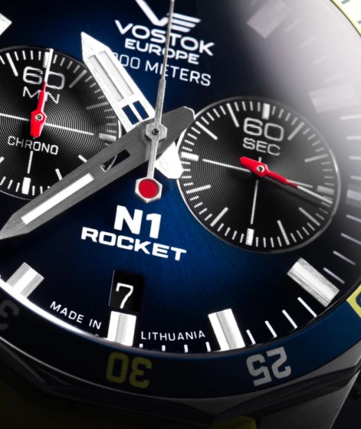 Reloj Vostok Hombre 6S21-225A708 Piel Azul Cronógrafo Acero Analógico