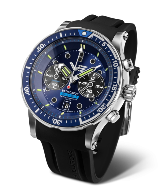 Reloj Vostok Hombre 6S21-511A772 Piel Azul Cronógrafo Acero Analógico
