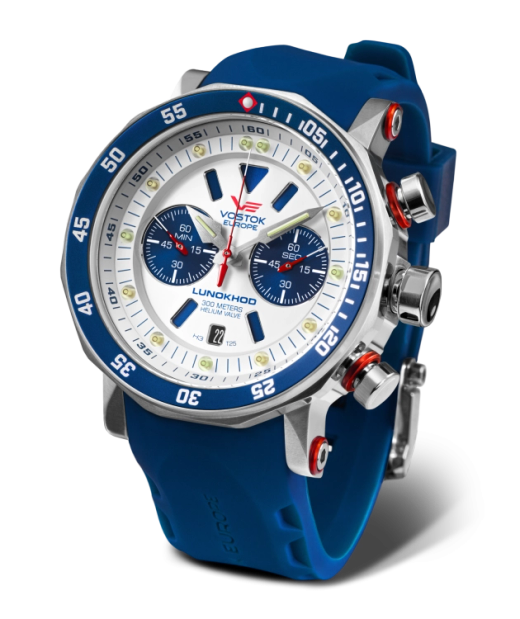 Reloj Vostok Hombre 6S21-620A630 Piel Azul Cronógrafo Acero Analógico