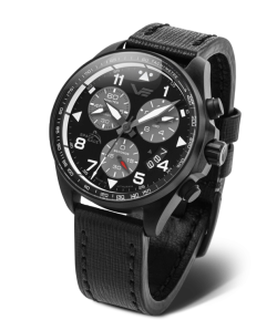 Reloj Vostok Hombre 6S30-325C744 Piel Negra Cronógrafo Acero Analógico