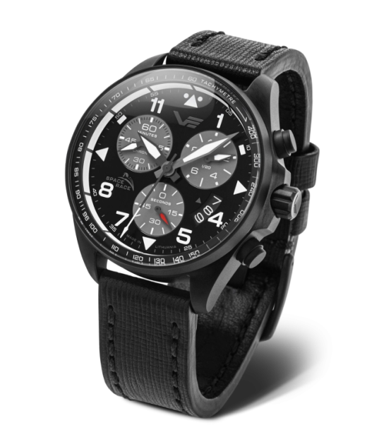 Reloj Vostok Hombre 6S30-325C744 Piel Negra Cronógrafo Acero Analógico