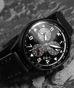 Reloj Vostok Hombre 6S30-325C744 Piel Negra Cronógrafo Acero Analógico