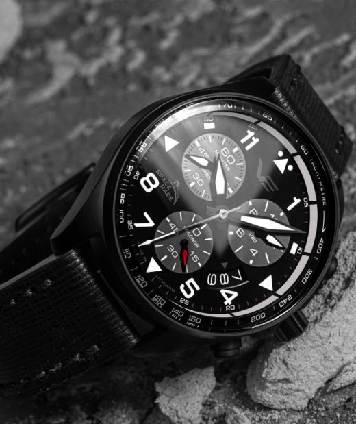 Reloj Vostok Hombre 6S30-325C744 Piel Negra Cronógrafo Acero Analógico