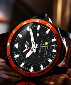 Reloj Vostok Hombre NH34-225C714 Piel Roja Acero Automático