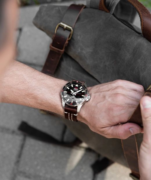 Reloj Vostok Hombre NH35-225A709 Piel Marrón Acero Automático