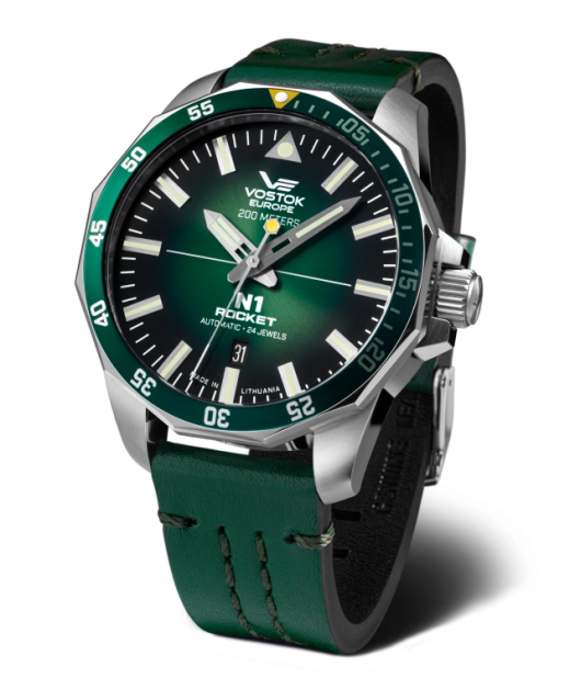 Reloj Vostok Hombre NH35-225A710 Piel Verde Acero Automático