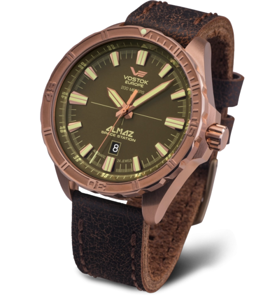 Reloj Vostok Hombre NH35A-320O516 Piel Marrón Acero Rose Automático