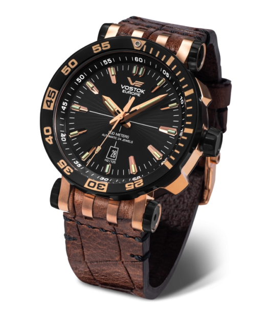 Reloj Vostok Hombre NH35A-575E282 Piel Marrón Acero Rose Analógico