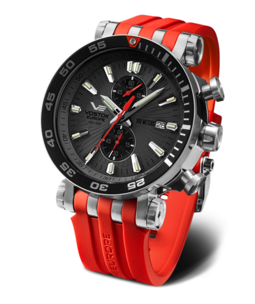 Reloj Vostok Hombre VK61-575A588 Piel Negra Cronógrafo Acero Analógico