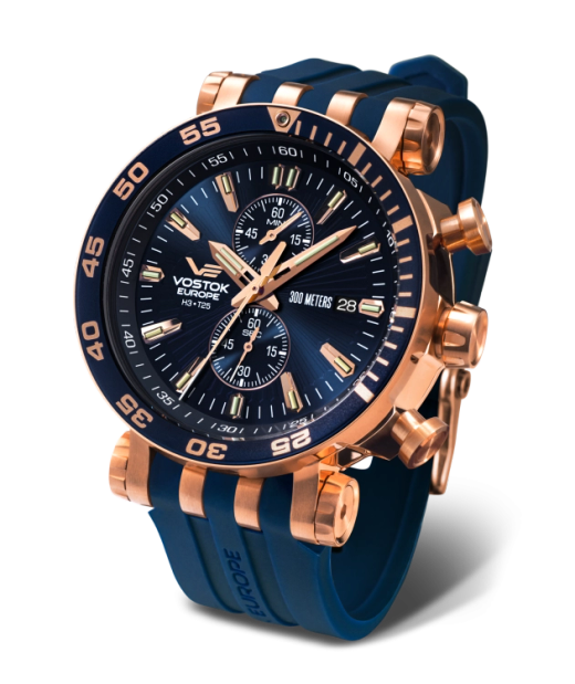 Reloj Vostok Hombre VK61-575B590 Piel Marrón Cronógrafo Acero Analógico