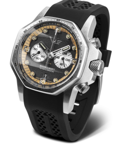 Reloj Vostok Hombre VK64-640A698 Piel Negra Cronógrafo Acero Analógico