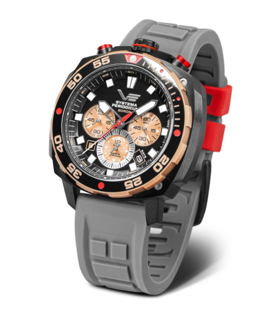 Reloj Vostok Hombre VK67-650E721 Piel Marrón Cronógrafo Acero Analógico