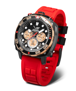 Reloj Vostok Hombre VK67-650E721 Piel Marrón Cronógrafo Acero Analógico
