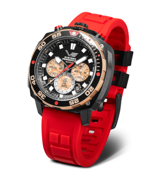 Reloj Vostok Hombre VK67-650E721 Piel Marrón Cronógrafo Acero Analógico