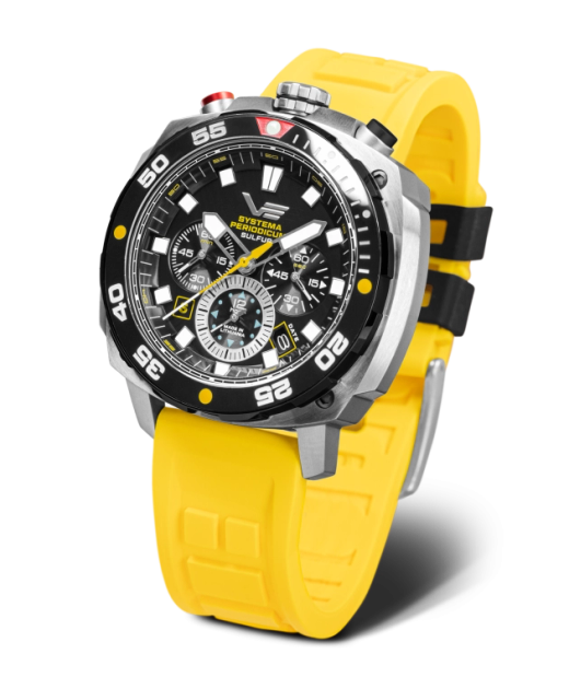 Reloj Vostok Hombre VK67-650E725 Piel Negra Cronógrafo Acero Analógico