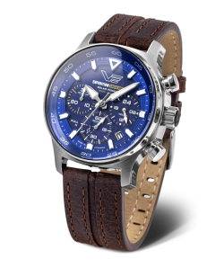 Reloj Vostok Hombre VR42-592A762 Piel Marrón Cronógrafo Acero Solar