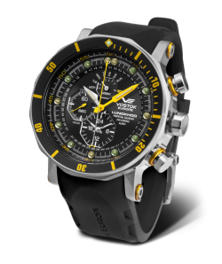 Reloj Vostok Hombre YM86-620A505 Piel Negra Cronógrafo Acero Analógico