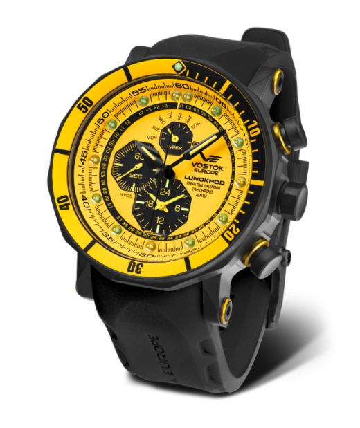 Reloj Vostok Hombre YM86-620C504 Piel Negra Cronógrafo Acero Analógico
