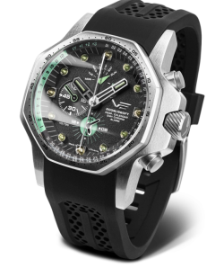 Reloj Vostok Hombre YM86-640A695 Sport Negro Cronógrafo Acero Analógico