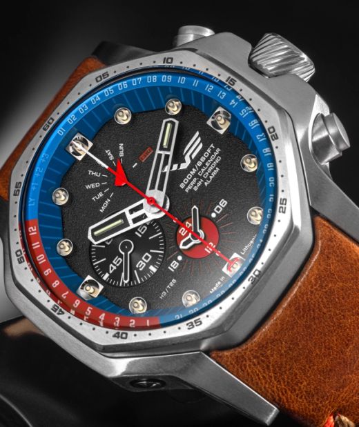 Reloj Vostok Hombre YM86-640A696 Piel Marrón Cronógrafo Acero Analógico