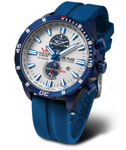 Reloj Vostok Hombre YM8J-320D657 Piel Azul Cronógrafo Acero Analógico