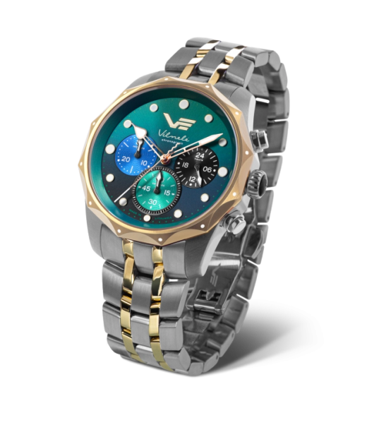 Reloj Vostok Mujer JS20-125E752 Cronógrafo Acero Bicolor Dorado Analógico