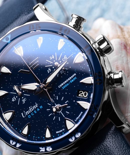 Reloj Vostok Mujer VK68-515A756 Piel Azul Cronógrafo Acero Analógico