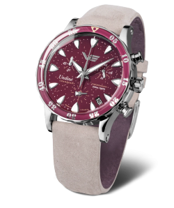 Reloj Vostok Mujer VK68-515A774 Piel Rosa Cronógrafo Acero Analógico