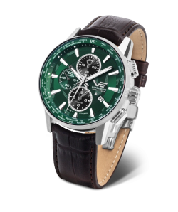 Reloj Vostok YM26-561A790 World Timer Piel Marrón Acero Analógico