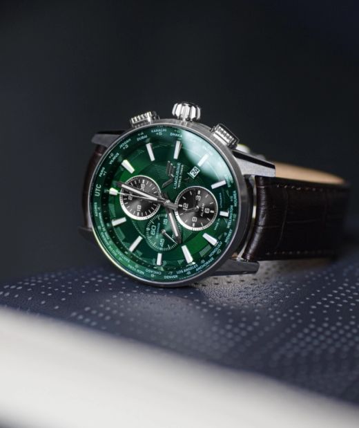 Reloj Vostok YM26-561A790 World Timer Piel Marrón Acero Analógico