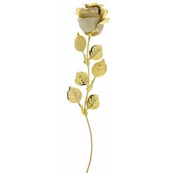 Rosa Acero 39cm 2213BR Blanca Bicolor Dorada